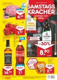 Gazetka promocyjna Netto Marken-Discount - Filial-Angebote - Gazetka - ważna od 04.02 do 04.02.2023 - strona 40 - produkty: angebot, angebote, bestpreis, braten, coca-cola, cola, discount, eis, fanta, ferrero, Ferrero Küsschen, Holz, jack daniel, Jack Daniel’s, kracher, marken-discount, Mezzo Mix, ndk, nuss, oder sprite, paprika, paprika rot, pils, pilsener, reis, schinken, schinkenbraten, schwein, schweine, Spezi, sprite, tennessee whiskey, Ti, veltins, veltins pilsener, wein, weine, whiskey, ZTE