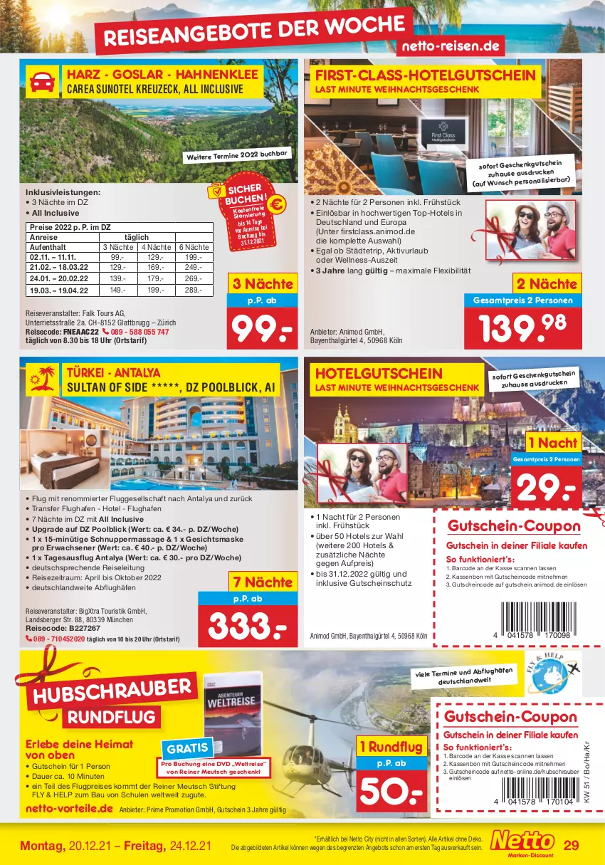 Aktueller Prospekt Netto Marken-Discount - Filial Angebote - von 20.12 bis 24.12.2021 - strona 29 - produkty: angebot, angebote, auer, Bau, Berger, buch, coupon, dvd, eis, Gesichtsmaske, gutschein, inklusivleistungen, LG, Maske, Persona, pool, pril, reis, reiseveranstalter, Ti, uhr, ZTE