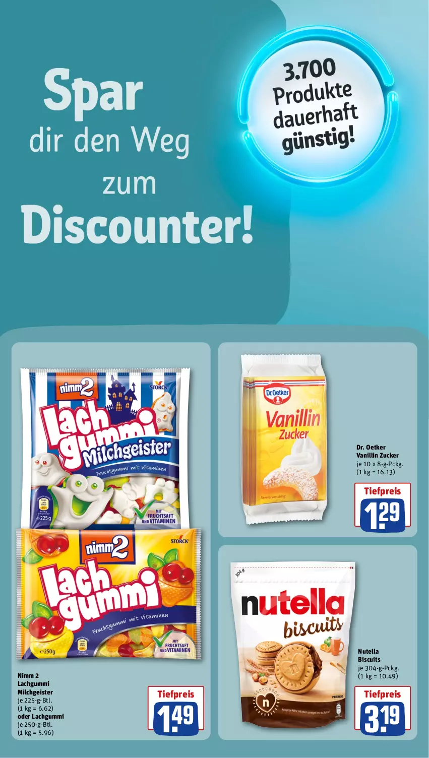 Aktueller Prospekt Rewe - Prospekte - von 09.09 bis 14.09.2024 - strona 18 - produkty: Dr. Oetker, eis, lachgummi, milch, Nimm 2, nutella, reis, Ti, tiefpreis, zucker