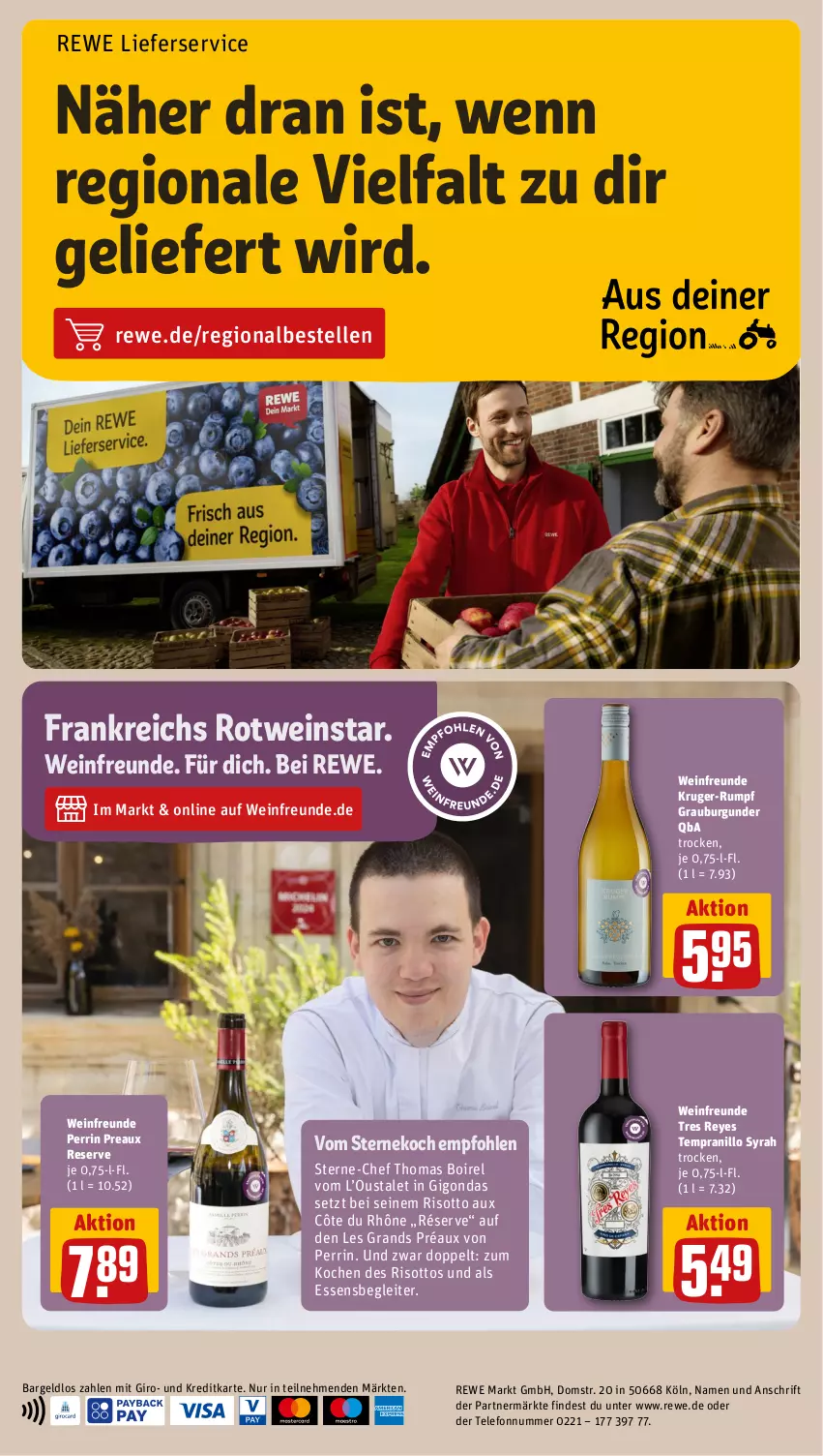 Aktueller Prospekt Rewe - Prospekte - von 09.09 bis 14.09.2024 - strona 20 - produkty: burgunder, elle, grauburgunder, lieferservice, rel, risotto, rotwein, rum, telefon, tempranillo, Ti, wein