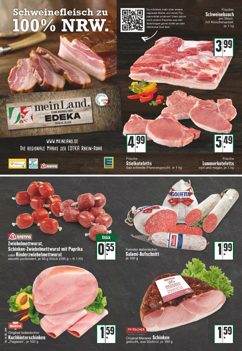 Aktueller Prospekt Edeka - Angebote der Woche - von 21.02 bis 26.02.2022 - strona 8 - produkty: Abtei, aufschnitt, deka, elle, gin, hinterschinken, pfanne, pfannen, salami, schinken, Ti, uhr