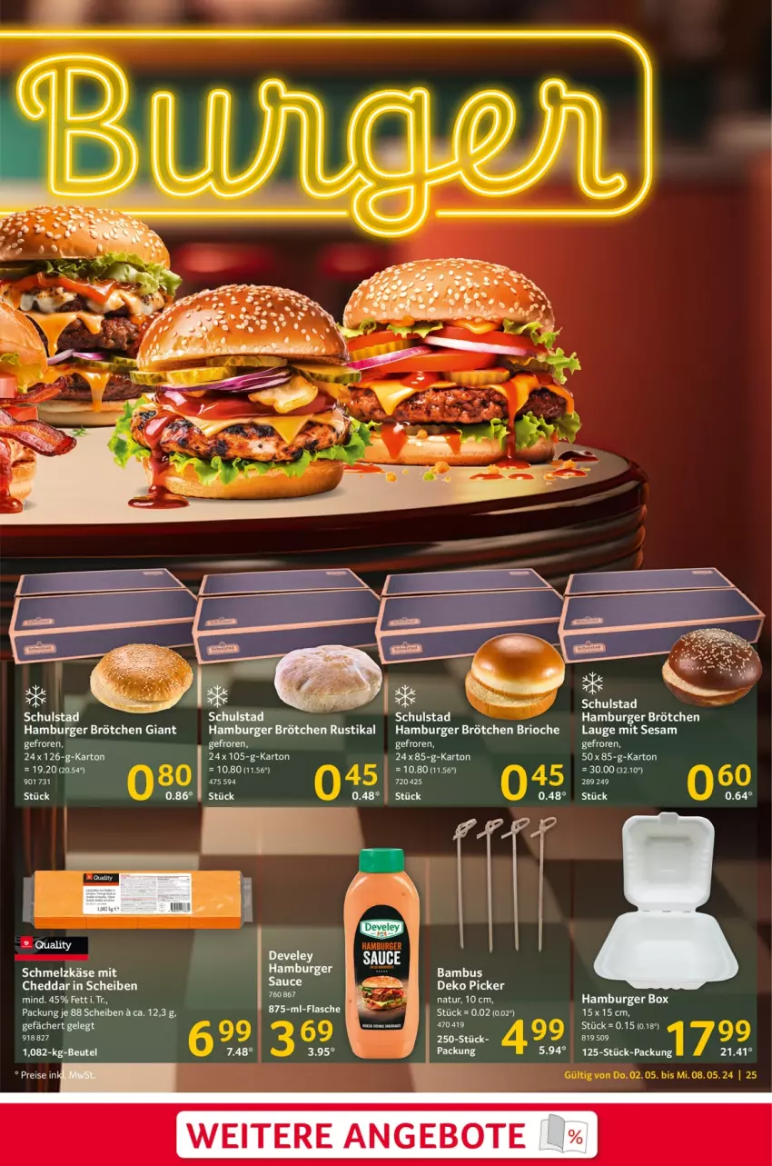 Aktueller Prospekt Selgros - Food - von 02.05 bis 08.05.2024 - strona 25 - produkty: angebot, angebote, bambus, beutel, brötchen, burger, cheddar, eis, Elan, hamburger, hamburger brötchen, Käse, Ofen, reis, Schmelzkäse, sesam, Ti