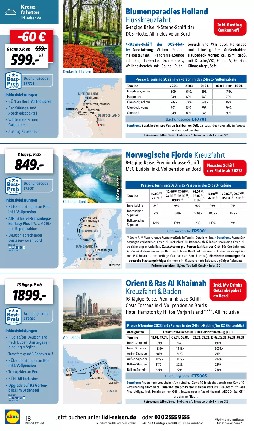 Aktueller Prospekt Lidl - Monatliche Reise-Highlights (SÜD) - von 28.09 bis 30.11.2022 - strona 18 - produkty: auto, Bad, balkonkabine, bett, Betten, blume, blumen, buch, cocktail, drink, drinks, dusche, eier, eis, elle, erde, fenster, Garten, getränk, getränke, inklusivleistungen, muscat, Nordsee, pool, rama, reis, reiseveranstalter, reiseverlauf, rwe, Ti, tisch, uhr, wellnessbereich, Whirlpool