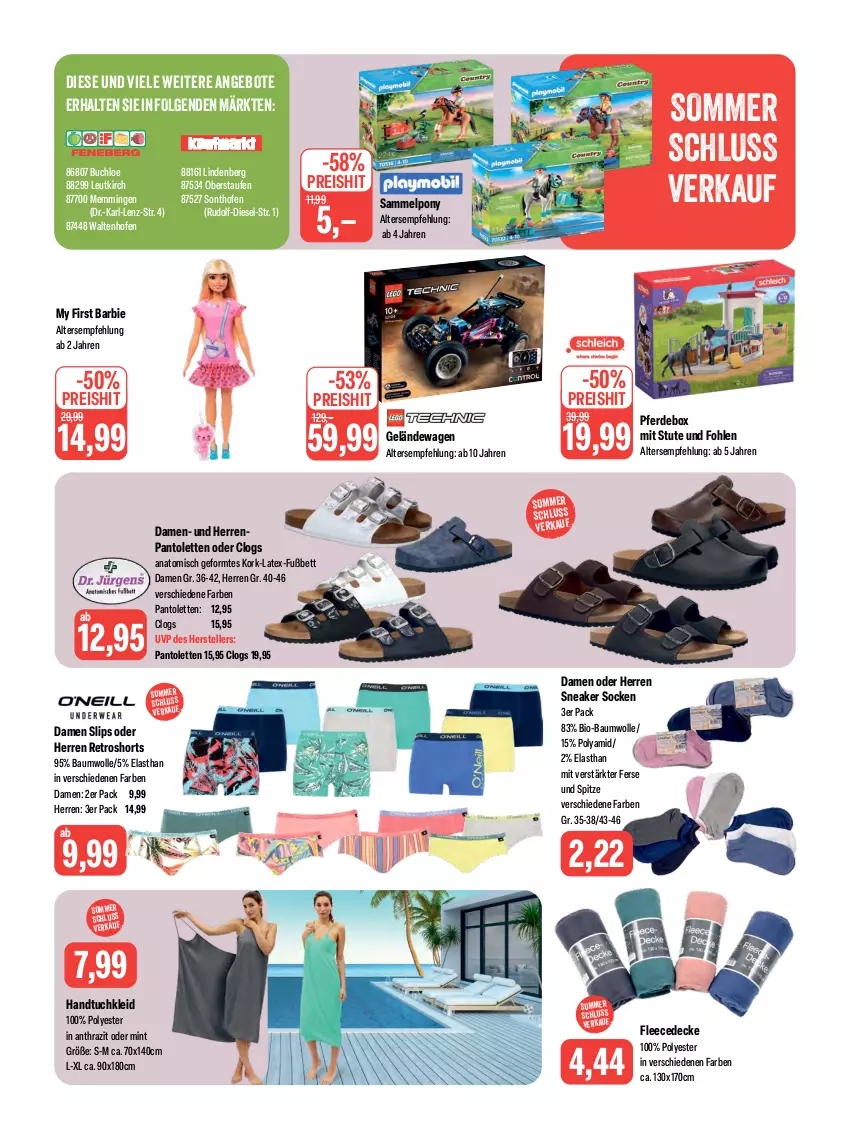 Aktueller Prospekt Feneberg - Prospekte - von 13.07 bis 15.07.2023 - strona 15 - produkty: angebot, angebote, Barbie, Bau, baumwolle, bett, bio, bio-baumwolle, buch, chloe, Clogs, decke, Diesel, eis, elle, emmi, erde, fleecedecke, handtuch, kleid, LG, mint, Ofen, pantolette, pantoletten, reis, retroshorts, shorts, slip, slips, sneaker, sneaker socken, socken, teller, tuc, wolle