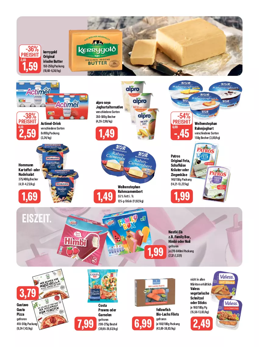 Aktueller Prospekt Feneberg - Prospekte - von 13.07 bis 15.07.2023 - strona 7 - produkty: actimel, alpro, Becher, beutel, bio, butter, camembert, drink, eis, feta, filet, filets, followfish, garnelen, gin, irische butter, joghur, joghurt, kartoffel, Käse, kerrygold, kräuter, lachs, nestlé, nudel, nudelsalat, nuii, patros, pizza, prawns, rahmjoghurt, reis, salat, schafkäse, schnitzel, soya, Ti, Vegeta, weihenstephan, ziegenkäse