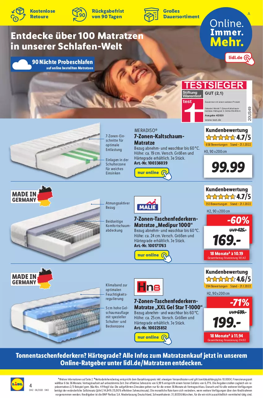 Aktueller Prospekt Lidl - Aktionsprospekt - von 07.02 bis 12.02.2022 - strona 58 - produkty: auer, decke, dell, dip, eis, elle, erde, federkern, federkernmatratze, kaltschaummatratze, Kenzo, kernmatratze, mab, matratze, matratzen, meradiso, Mode, ndk, reis, schauma, Schaummatratze, Spezi, Tasche, taschen, taschenfederkernmatratze, Ti