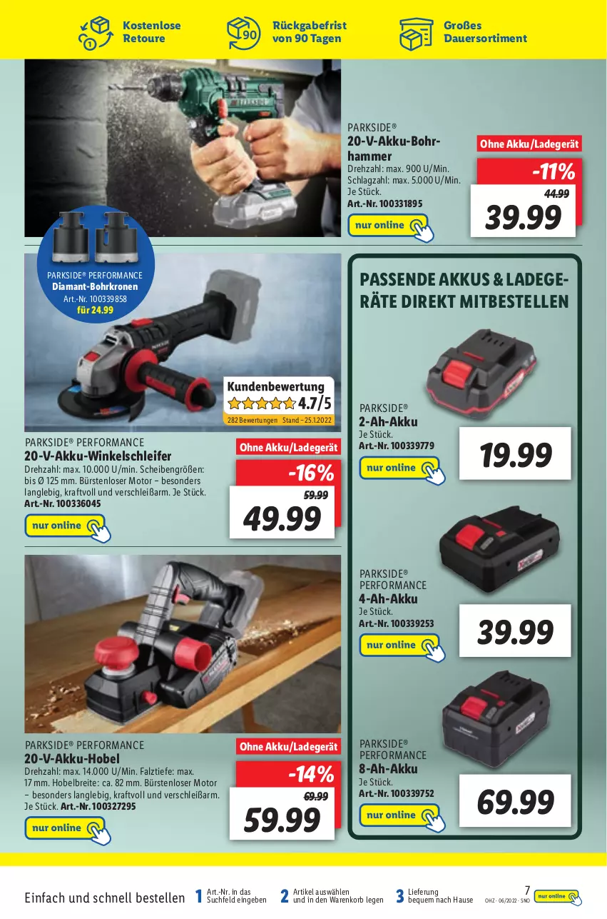 Aktueller Prospekt Lidl - Aktionsprospekt - von 07.02 bis 12.02.2022 - strona 61 - produkty: akku, Akku-Winkelschleifer, auer, Brei, bürste, bürsten, elle, korb, kraft, krone, ladegerät, Parkside, Ti, Winkelschleifer