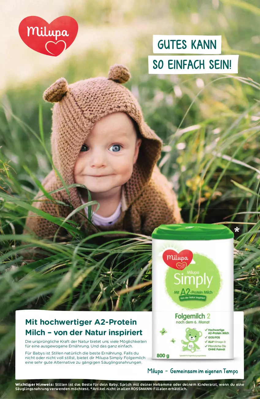 Aktueller Prospekt Rossmann - Prospekte - von 15.08 bis 02.10.2022 - strona 6 - produkty: eis, folgemilch, Kinder, kraft, LG, milch, milupa, natur, rwe, sim, Tempo, Ti