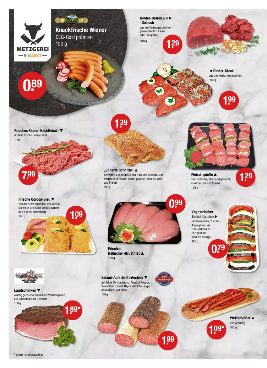 Aktueller Prospekt Vmarkt - V-Markt - von 02.06 bis 08.06.2022 - strona 2 - produkty: aubergine, auberginen, aufschnitt, braten, brustfilet, eis, filet, fleisch, Fleischspieße, für grill und pfanne, gewürz, gin, grill, grill und pfanne, Grillkäse, gulasch, hackfleisch, hähnchen-brustfilet, Halloumi, ideal für grill, ideal für grill und pfanne, ilag, Käse, landschinken, Laufen, LG, maggi, Mantel, mozzarella, natur, pfanne, pfeffer, Pfefferbeißer, Rauch, rel, rind, rinder, rinder-hackfleisch, salami, schinken, schnitten, schwein, schweine, steak, strauchtomaten, Ti, tomate, tomaten, und pfanne, Vegeta, wein, weine, wiener, zucchini