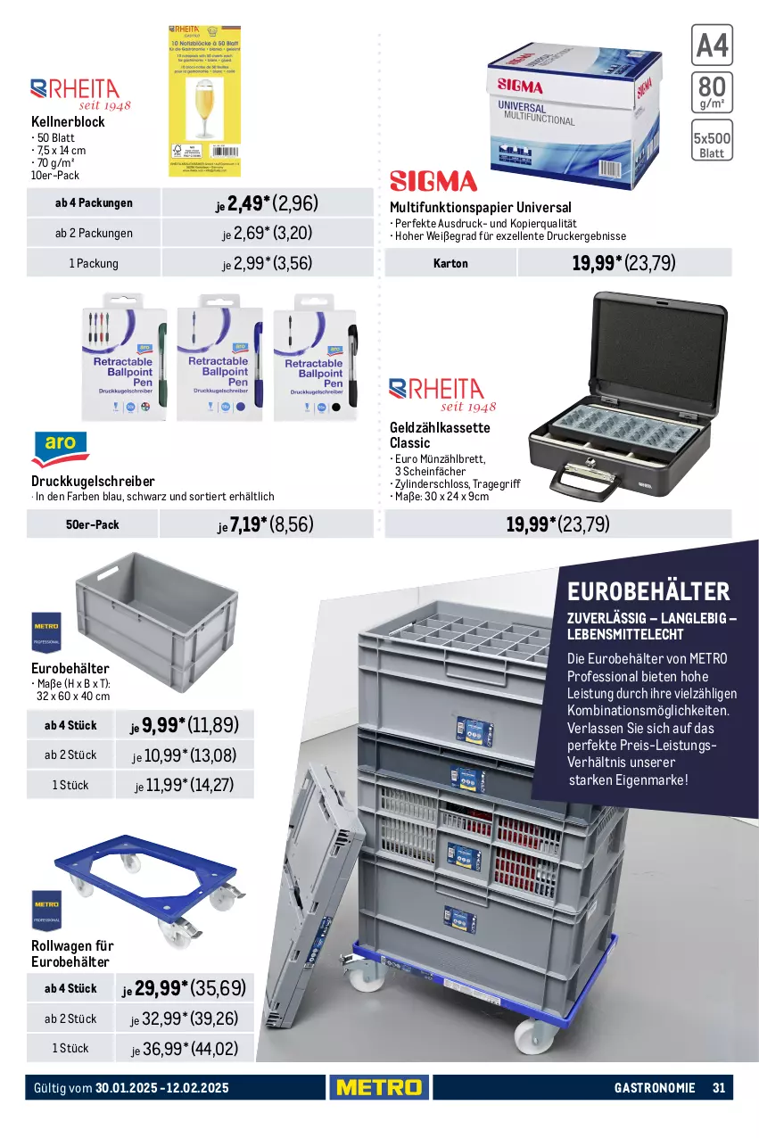 Aktueller Prospekt Metro - GastroJournal - von 30.01 bis 12.02.2025 - strona 31 - produkty: Bartisch, Behälter, decke, drucker, eis, Elektro, elle, ente, fernbedienung, garnitur, Holz, HP, Kette, Kugel, kugelschreiber, lack, latte, lebensmittel, LG, Metro, metro gastro, natur, papier, reis, sonderposten, Ti, tisch, tischplatte, tragegriff, Zelt