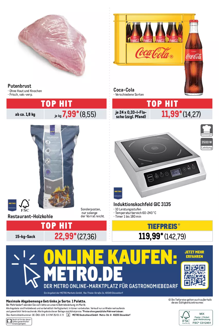 Aktueller Prospekt Metro - GastroJournal - von 30.01 bis 12.02.2025 - strona 32 - produkty: abholpreise, angebot, angebote, auer, coca-cola, cola, eis, getränk, getränke, Holz, holzkohle, ilag, induktionskochfeld, kochfeld, Metro, Palette, pute, putenbrust, Rauch, reis, rwe, sac, sonderposten, Ti, tiefpreis, timer