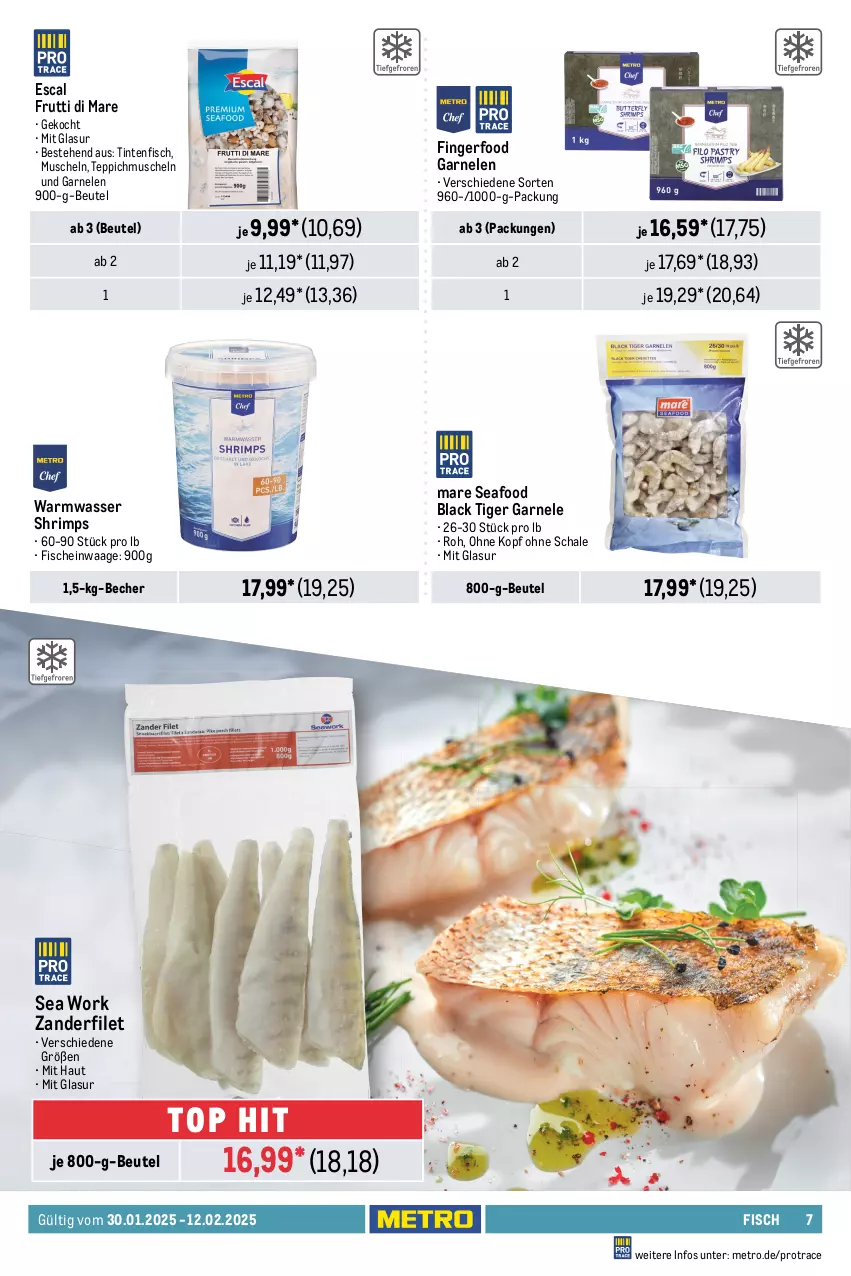 Aktueller Prospekt Metro - GastroJournal - von 30.01 bis 12.02.2025 - strona 7 - produkty: Abtei, angebot, angebote, aqua, Becher, beutel, eis, elle, escal, filet, fisch, fische, Fischer, fischtheke, frischfisch, frutti di mare, garnelen, Heilbuttfilet, hipp, lachs, lack, LG, Metro, Muscheln, reis, rwe, Schal, Schale, Schere, teppich, Ti, Waage, wasser, Wild, Zander