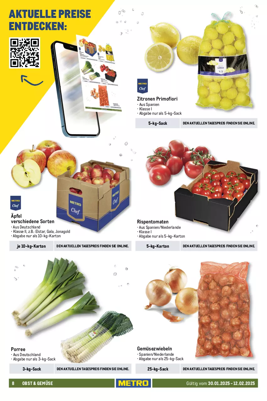 Aktueller Prospekt Metro - GastroJournal - von 30.01 bis 12.02.2025 - strona 8 - produkty: beere, beeren, beutel, Blaubeer, blaubeere, broccoli, brombeere, brombeeren, brötchen, coupon, decke, eis, elle, erbsen, Gemüsezwiebel, himbeer, himbeere, himbeeren, junge erbsen, korb, korn, küche, Küchen, mehrkornbrötchen, möhren, obst, reis, rispentomaten, sac, Ti, tiefkühlkost, tiramisu, tomate, tomaten, vanille, zitrone, zitronen, zwiebel, zwiebeln