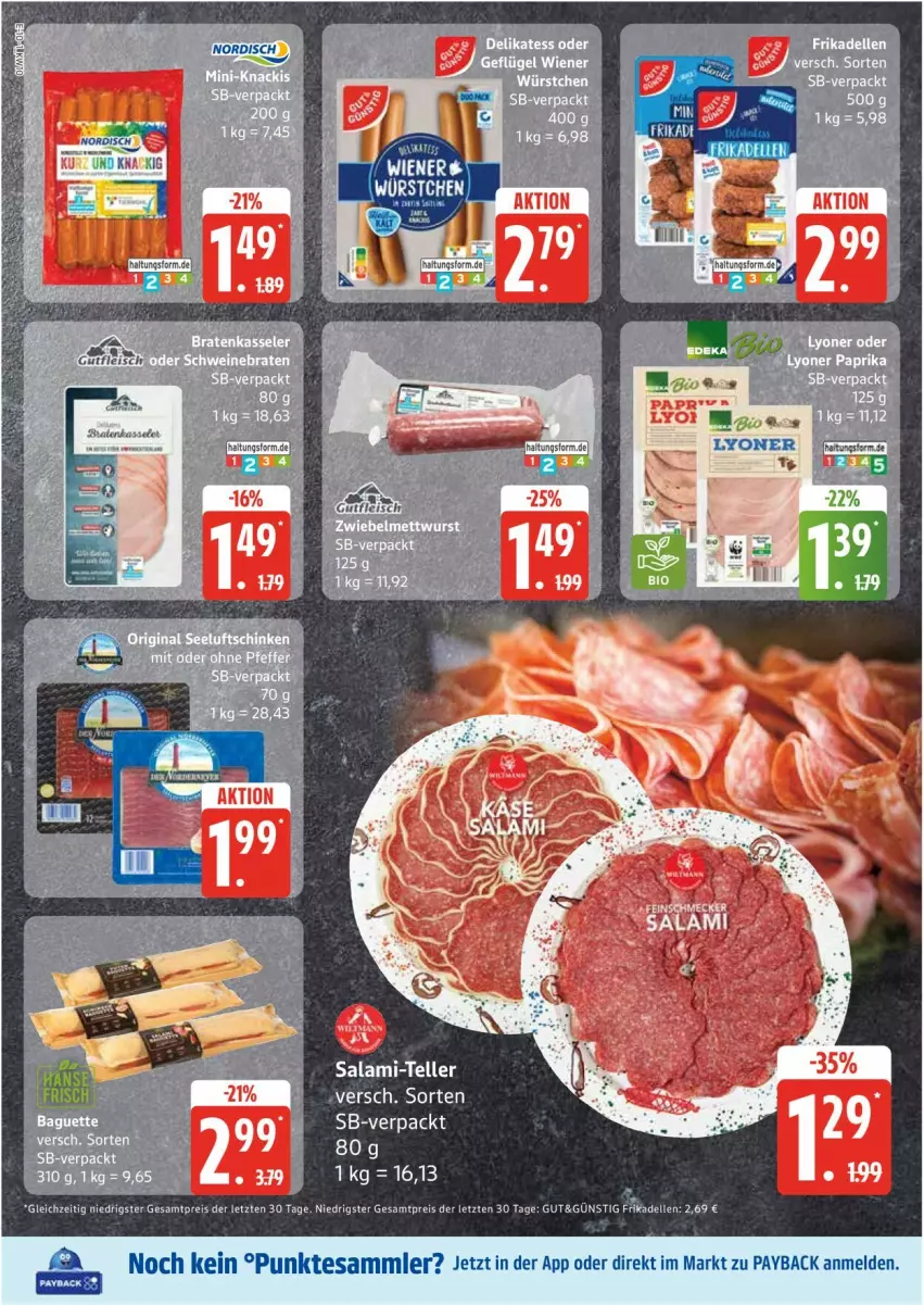 Aktueller Prospekt Edeka - Prospekte - von 03.03 bis 08.03.2025 - strona 10 - produkty: dell, eis, elle, fleisch, frikadellen, gutfleisch, lyoner, payback, reis, salami, salami-teller, teller, tesa, Ti, Yo, ZTE