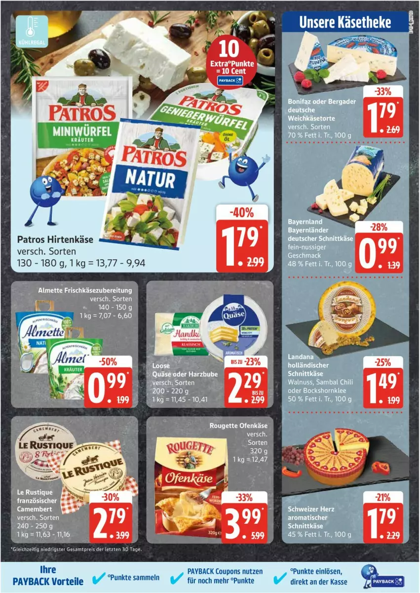 Aktueller Prospekt Edeka - Prospekte - von 03.03 bis 08.03.2025 - strona 11 - produkty: chili, coupon, coupons, eis, frischkäse, frischkäsezubereitung, hirtenkäse, Käse, Le Rustique, nuss, Ofen, Ofenkäse, patros, payback, reis, rouge, rougette, schnittkäse, Ti, tisch, walnuss, ZTE