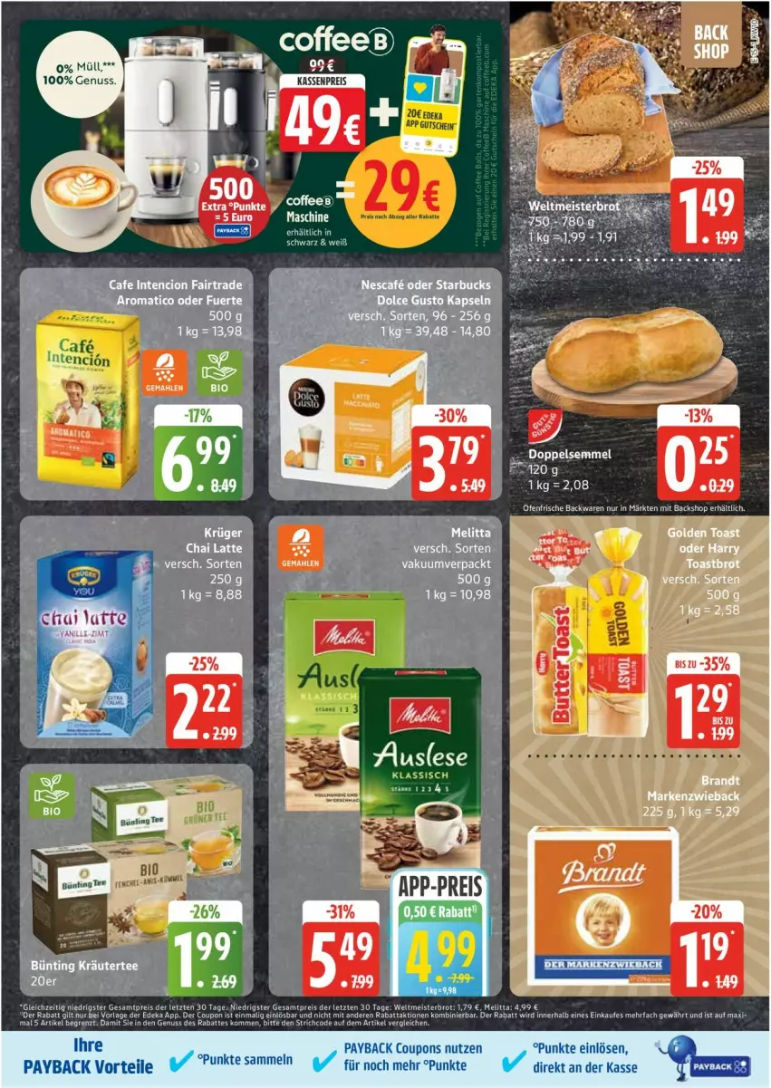 Aktueller Prospekt Edeka - Prospekte - von 03.03 bis 08.03.2025 - strona 15 - produkty: backwaren, brot, coupon, coupons, deka, eis, erde, frische backwaren, Meister, melitta, nuss, Ofen, payback, reis, Ti, weltmeisterbrot, ZTE