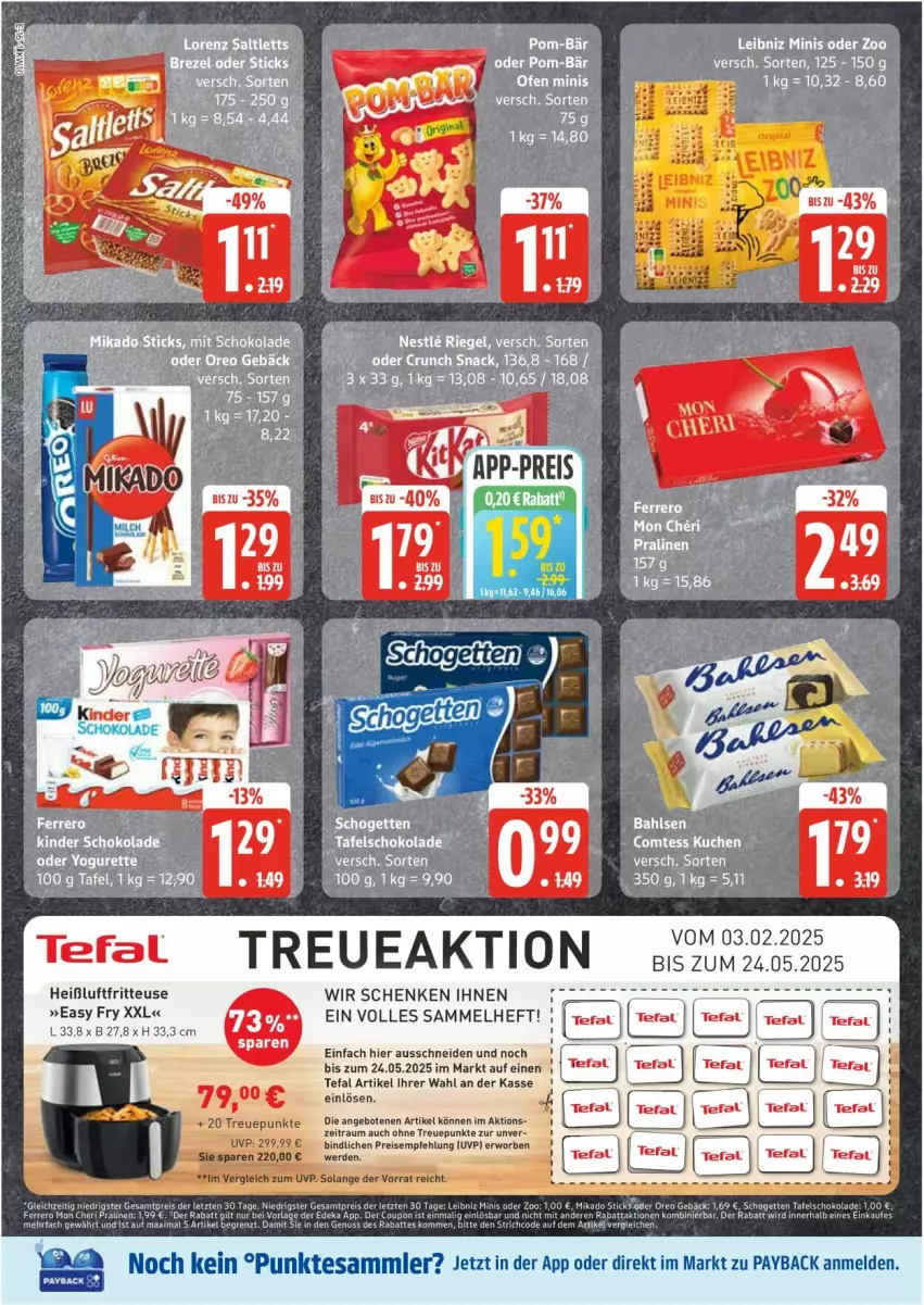 Aktueller Prospekt Edeka - Prospekte - von 03.03 bis 08.03.2025 - strona 16 - produkty: angebot, angebote, bahlsen, Brei, eis, fritteuse, Heißluftfritteuse, leibniz, Ofen, oreo, payback, pom-bär, reis, schogetten, schoko, schokolade, tafelschokolade, tefal, tesa, Ti