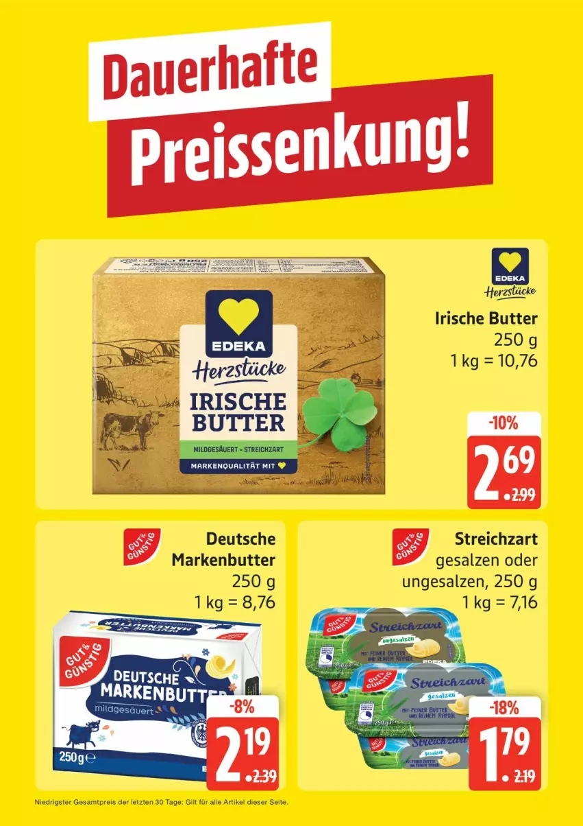 Aktueller Prospekt Edeka - Prospekte - von 03.03 bis 08.03.2025 - strona 25 - produkty: butter, eis, irische butter, markenbutter, reis, salz, Streichzart, Ti, ZTE