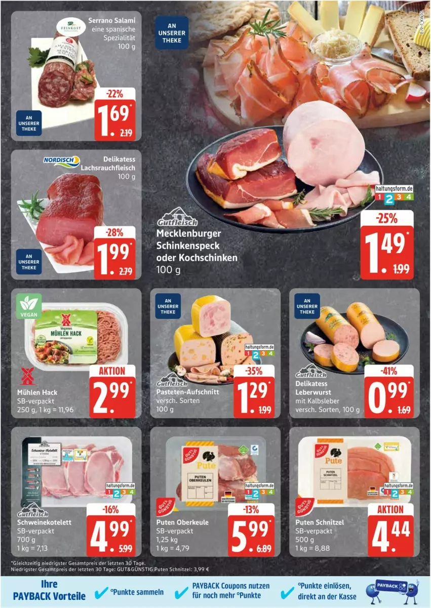 Aktueller Prospekt Edeka - Prospekte - von 03.03 bis 08.03.2025 - strona 9 - produkty: burger, coupon, coupons, eis, fleisch, Kalbsleber, kochschinken, kotelett, lachs, payback, pute, Rauch, reis, schinken, schinkenspeck, schnitzel, schwein, schweine, schweinekotelett, Speck, Ti, wein, weine, ZTE