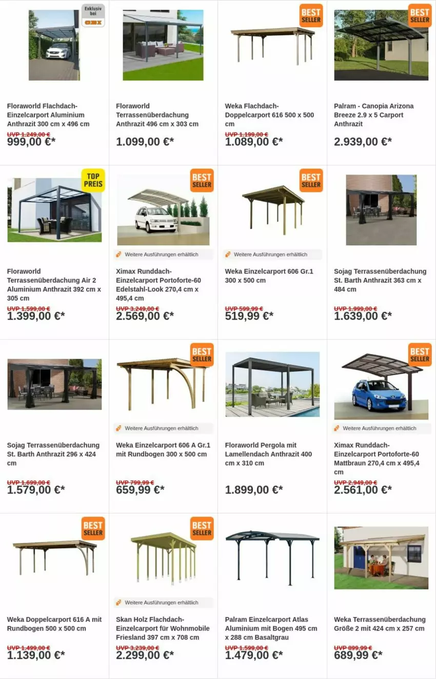 Aktueller Prospekt Obi - Prospekte - von 26.11 bis 04.12.2024 - strona 2 - produkty: braun, bree, Carport, edelstahl, elle, Holz, soja, Terrassenüberdachung, weka