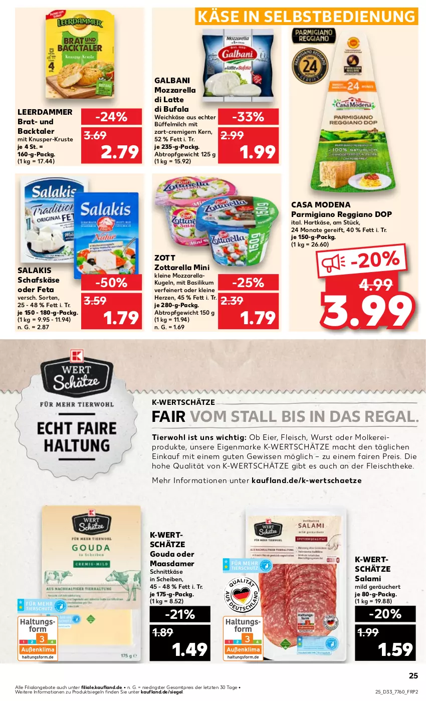 Aktueller Prospekt Kaufland - Prospekt - von 15.08 bis 21.08.2024 - strona 25 - produkty: angebot, angebote, basilikum, Casa Modena, di bufala, eier, eis, feta, fleisch, galbani, gouda, hartkäse, Käse, Kugel, latte, leerdammer, leine, Maasdam, maasdamer, mac, milch, Mode, molkereiprodukte, mozzarella, parmigiano, parmigiano reggiano, regal, reggiano, reis, rel, salakis, salami, schafskäse, schnittkäse, Ti, weichkäse, wurst, zott, zottarella, ZTE