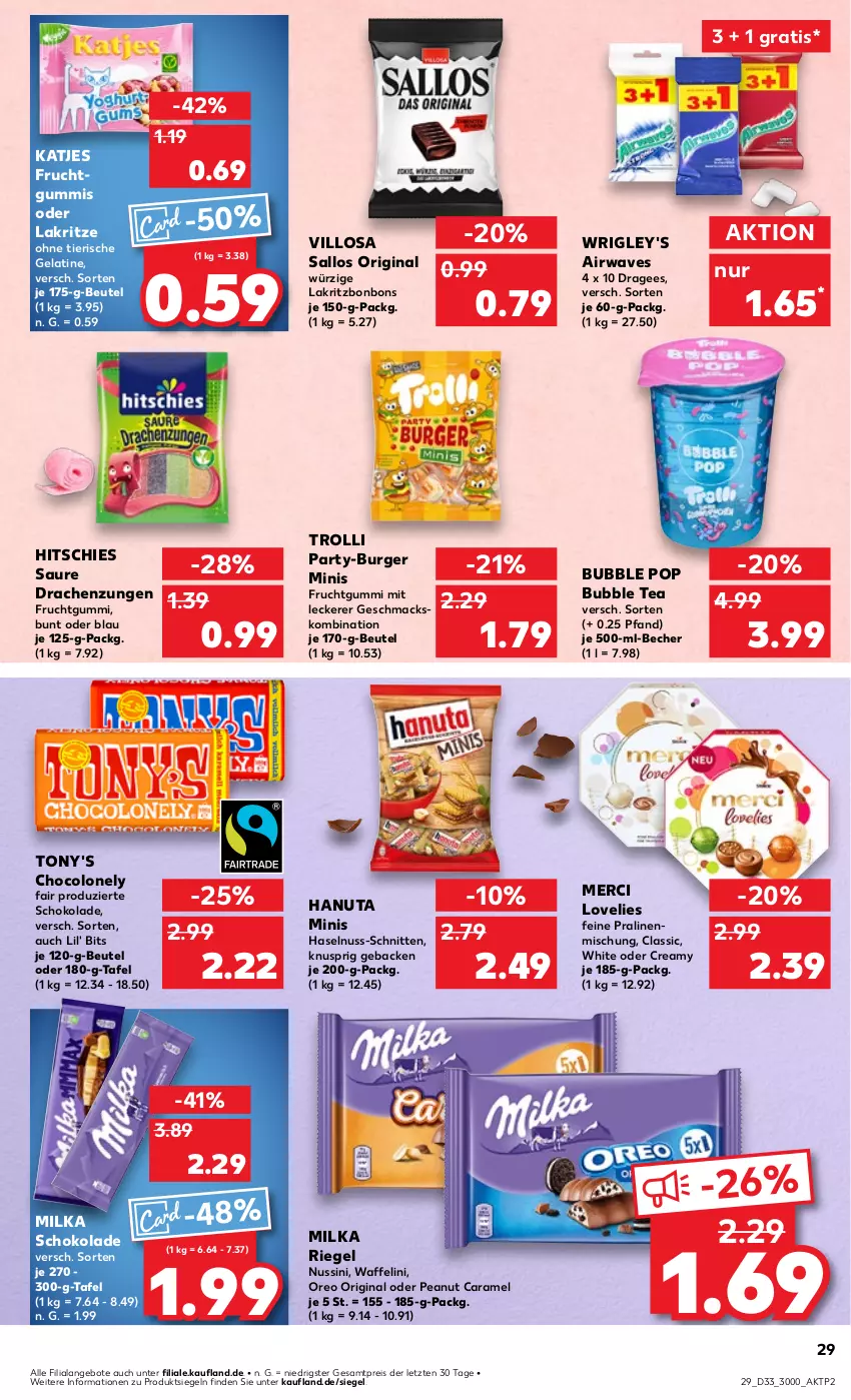 Aktueller Prospekt Kaufland - Prospekt - von 15.08 bis 21.08.2024 - strona 29 - produkty: angebot, angebote, Becher, beutel, bonbons, burger, caramel, eis, frucht, fruchtgummi, fruchtgummis, geback, gelatine, gin, hanuta, haselnuss, katjes, Lakritz, mac, merci, milka, milka schokolade, nuss, oder lakritz, oreo, pralinen, reis, riegel, schnitten, schoko, schokolade, Ti, trolli, ZTE