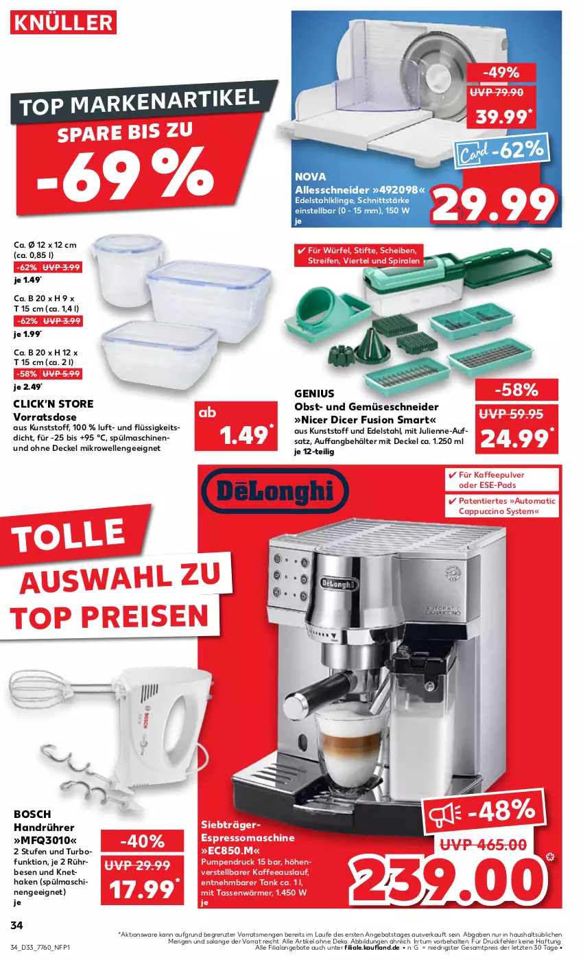 Aktueller Prospekt Kaufland - Prospekt - von 15.08 bis 21.08.2024 - strona 34 - produkty: angebot, angebote, auto, Behälter, bosch, Cap, cappuccino, cin, decke, Deckel, edelstahl, eis, elle, espresso, kaffee, mikrowelle, obst, reifen, reis, spülmaschinen, stifte, tasse, Ti, und gemüse, würfel, ZTE