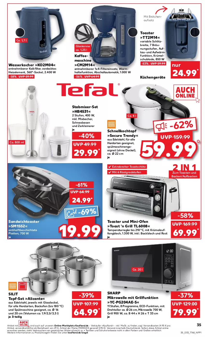 Aktueller Prospekt Kaufland - Prospekt - von 15.08 bis 21.08.2024 - strona 35 - produkty: auto, backofen, Becher, Brei, brötchen, brötchenaufsatz, decke, Deckel, edelstahl, eis, elle, erde, Glasdeckel, grill, herdarten, kaffee, kaffeemaschine, Kocher, Kochtopf, küche, Küchen, latte, leine, mikrowelle, Mixer, ndk, Ofen, Parkside, Rauch, rel, Ria, sandwich, Schal, Schneebesen, Schnellkochtopf, schuhe, Sharp, spülmaschinen, stabmixer, teller, Ti, toast, toaster, topf, topf-set, versandkostenfrei, wasser, wasserkocher, Zerkleinerer