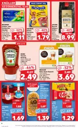 Gazetka promocyjna Kaufland - Prospekt - Gazetka - ważna od 21.08 do 21.08.2024 - strona 4 - produkty: angebot, beutel, bio, bohne, bohnen, dolce gusto, früchte, getränk, getränke, getränkepulver, gin, hartweizen, heinz, jacobs, kaffee, kakao, ketchup, kitkat, konfitüre, konfitüre extra, kräuter, lion, Nescafé, nesquik, nudel, nudeln, riegel, schoko, schokoriegel, Schwartau, tee, Ti, tomato ketchup, trommel, ZTE