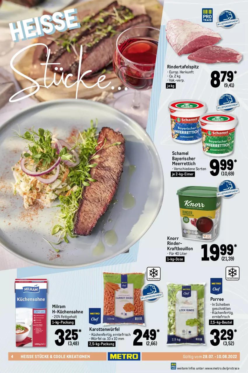 Aktueller Prospekt Metro - GastroJournal - von 28.07 bis 10.08.2022 - strona 4 - produkty: basilikum, beef, beutel, cranberries, decke, eimer, eis, elle, Feigen, karotten, Kette, knoblauch, knorr, kraft, kräuter, küche, Küchen, Küchensahne, meerrettich, Metro, milram, minze, natur, nuss, petersilie, pistazien, Rettich, Ria, rind, rinder, roastbeef, rosmarin, sahne, schamel, schnitten, senf, stauden, steak, tafelspitz, Ti, würfel, zwiebel, zwiebeln