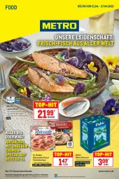 Gazetka promocyjna Metro - Food - Gazetka - ważna od 27.04 do 27.04.2022 - strona 1 - produkty: Alwa, aqua, bio, Dr. Oetker, filet, fisch, flammkuchen, flasche, getränk, getränke, kuchen, lachs, lachsfilet, lamm, Metro, mineralwasser, Palette, pizza, ristorante, ristorante pizza, rwe, Ti, top-hit, volvic, wasser