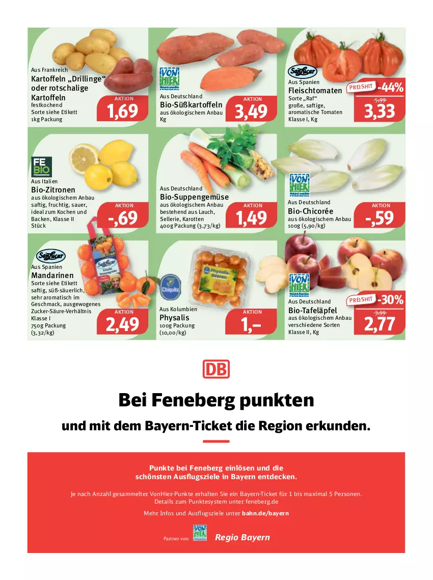 Aktueller Prospekt Feneberg - Prospekte - von 02.03 bis 04.03.2023 - strona 5 - produkty: auer, Bau, bio, bio-zitronen, decke, eis, elle, fleisch, frucht, karotten, kartoffel, kartoffeln, mac, mandarine, mandarinen, Physalis, reis, saft, Schal, suppe, suppen, Süßkartoffeln, tafeläpfel, Ti, tisch, tomate, tomaten, zitrone, zitronen, zucker