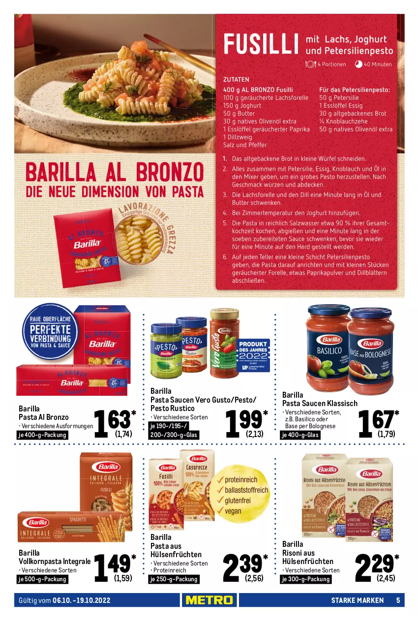 Aktueller Prospekt Metro - Starke Marken - von 06.10 bis 19.10.2022 - strona 5 - produkty: ball, barilla, basilico, beef, beutel, blume, blumen, bolognese, burger, eintöpfe, eis, erbsen, fleisch, fleischwurst, früchte, früchten, gewürz, gyros, hülsenfrüchte, je 250-g-packung, kartoffel, korn, Metro, pasta, Pasta Sauce, pesto, pflanze, pflanzen, reifen, sandwich, sauce, saucen, senf, soja, sonnenblume, sonnenblumen, Ti, Vegane Fleisch, wurst