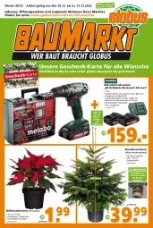 Gazetka promocyjna - Prospekt für Globus Baumarkt Achern - Gazetka - ważna od 10.12 do 10.12.2022 - strona 1 - produkty: akku, akku-bohrschrauber, Bau, Bohrschrauber, Container, Garten, gutschein, gutscheine, koffer, ladegerät, pflanze, tee, Ti, topf, Weihnachtsstern