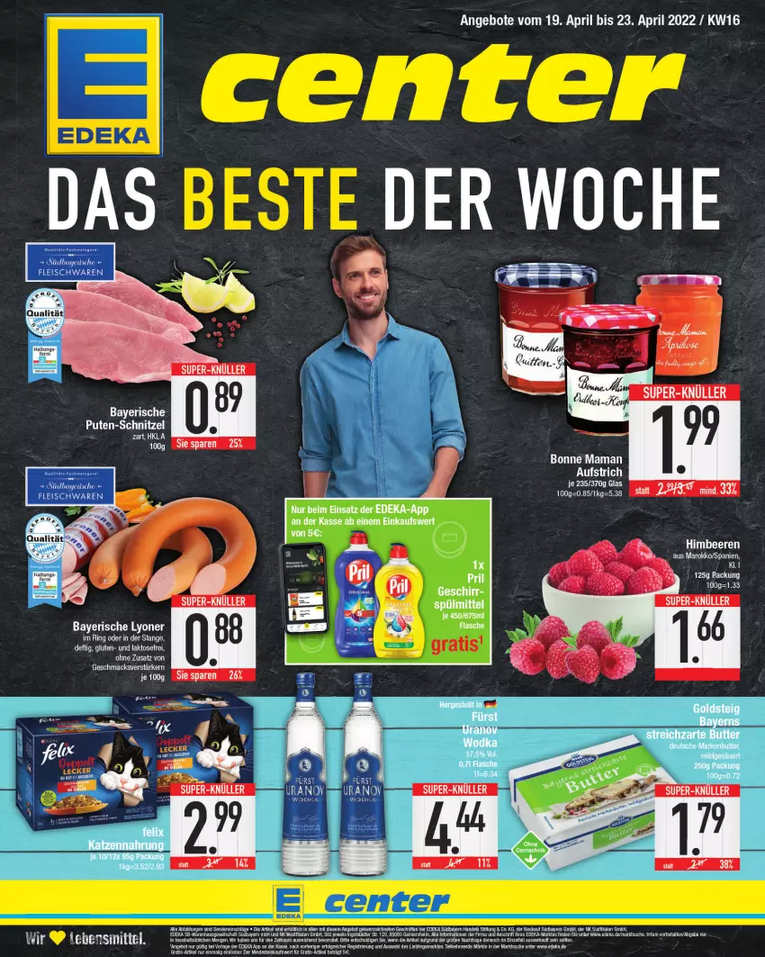 Aktueller Prospekt E Center - Angebote der Woche - von 18.04 bis 23.04.2022 - strona 1 - produkty: lebensmittel, pril, Ti, wodka