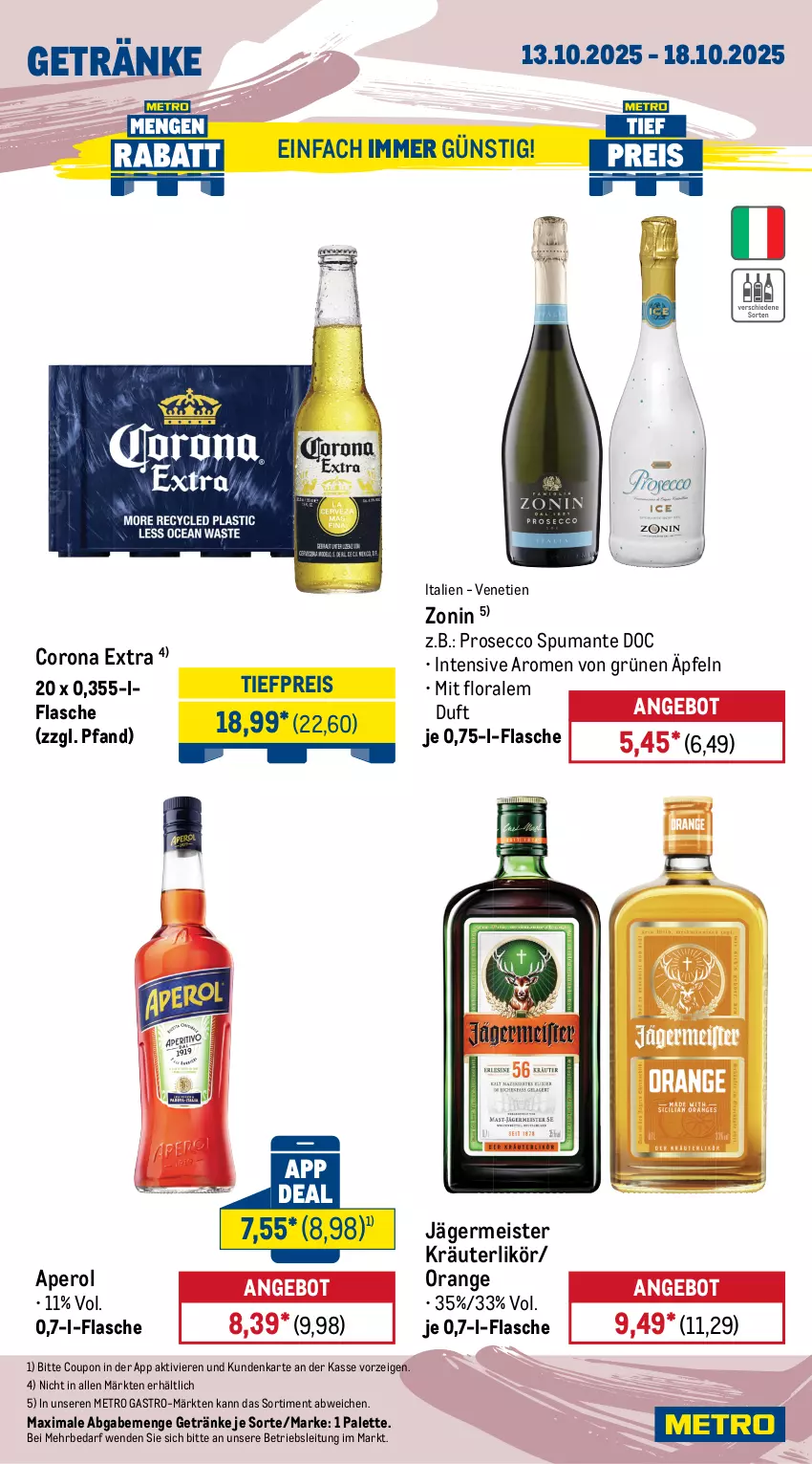 Aktueller Prospekt Metro - Wochen-Angebote Gastro - von 13.10 bis 18.10.2025 - strona 16 - produkty: akku, angebot, aperol, ariel, auto, Behälter, corona, corona extra, coupon, Dyson, ecco, eis, elle, flasche, Germ, getränk, getränke, jägermeister, kraft, kräuter, kräuterlikör, likör, mac, Meister, Metro, metro gastro, orange, Palette, papier, Pods, prosecco, puma, Reinigung, reis, spumante, staubsauger, teller, Ti, tiefpreis, Tiere, tisch, toilettenpapier, Trockensauger, vollwaschmittel, waschmittel, zonin