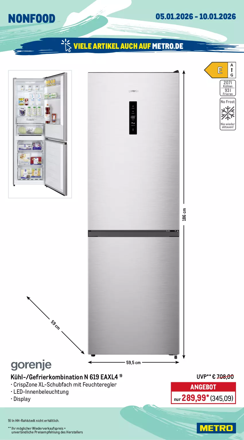Aktueller Prospekt Metro - Wochen-Angebote - Seite 24 - von 05.01 bis 10.01.2026 - strona 19 - produkty: angebot, auer, auto, beleuchtung, eis, elle, Gefrierbox, gefrierfach, gefrierkombination, kühlbox, Metro, reis, Schere, teller, Ti