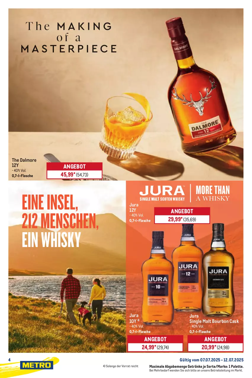 Aktueller Prospekt Metro - Starke Marken - von 07.07 bis 12.07.2025 - strona 4 - produkty: angebot, bourbon, flasche, getränk, getränke, Jura, Palette, single malt, Ti