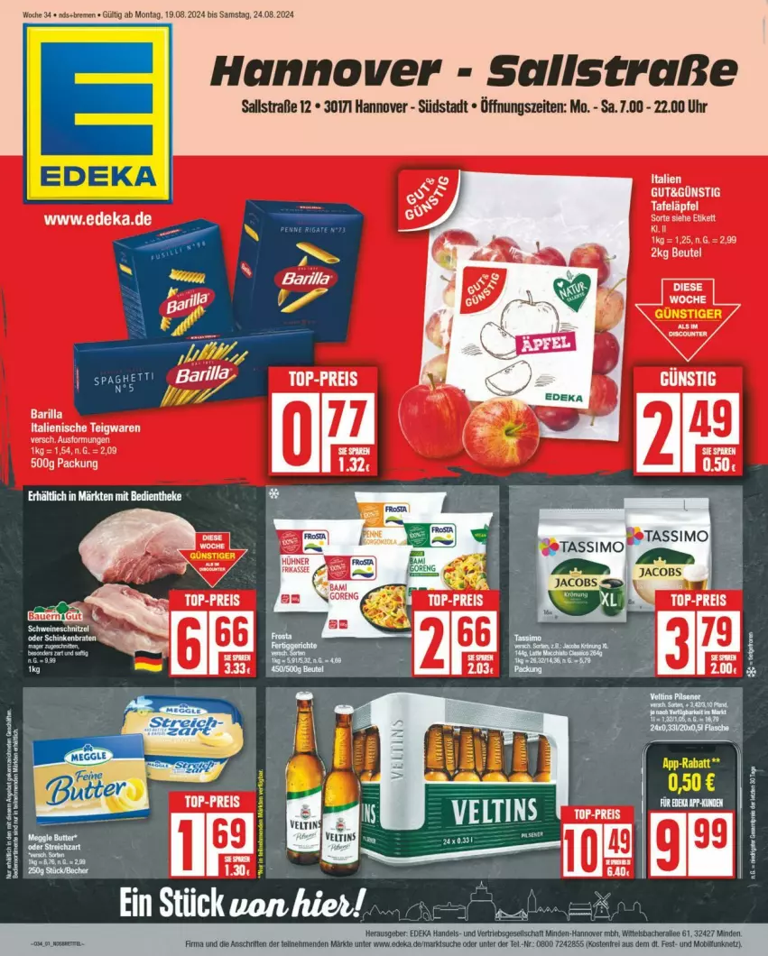 Aktueller Prospekt Edeka - Prospekte - von 17.08 bis 24.08.2024 - strona 1 - produkty: sim, tassimo, Ti, uhr