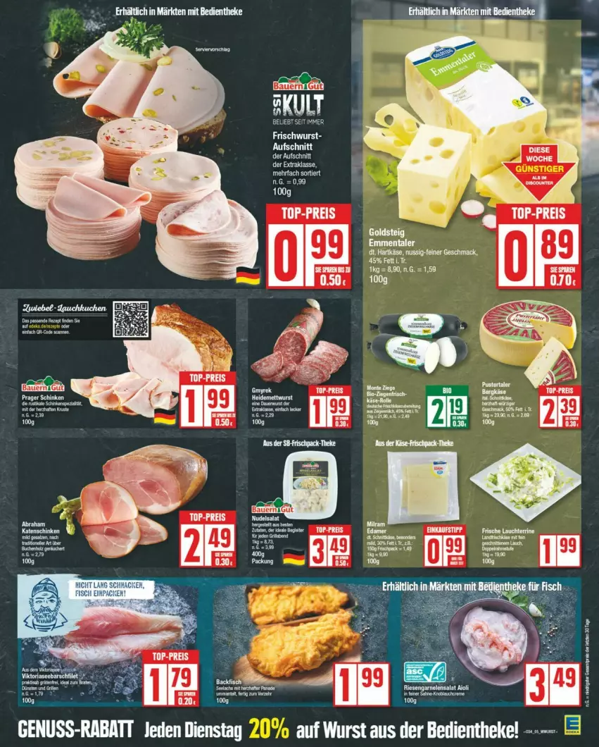 Aktueller Prospekt Edeka - Prospekte - von 17.08 bis 24.08.2024 - strona 5 - produkty: auer, Bau, Bauer, eis, reis, schinken, tee, Ti, top-preis, wurst, Yo