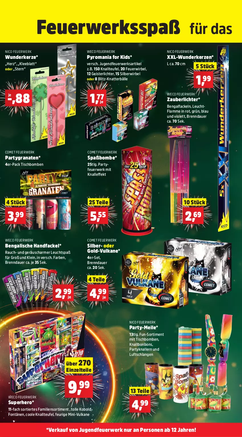 Aktueller Prospekt Thomas Philipps - von 30.12.2024 bis 04.01.2025 - strona 10 - produkty: auer, bonbons, eis, Feuerwerksartikel, grana, hero, Jugendfeuerwerk, kerze, lamm, LG, Luftschlangen, Rana, Rauch, rwe, Ti, tisch, Tischbomben, Zelt