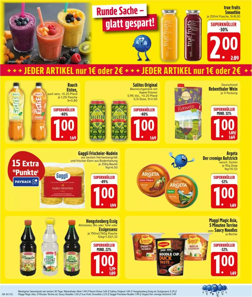 Aktueller Prospekt Edeka - Prospekte - von 28.09 bis 02.10.2026 - strona 14 - produkty: Becher, bier, bio, cin, eis, eistee, flasche, getränk, gin, Meister, Rauch, sac, tee, terrine