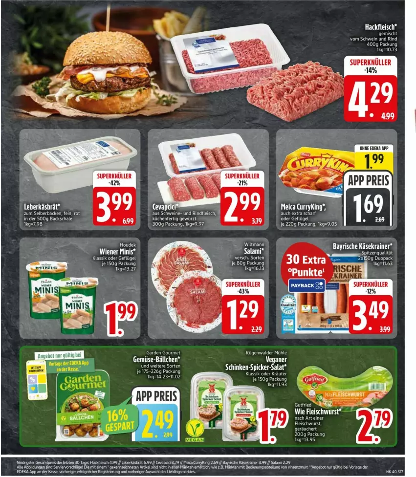 Aktueller Prospekt Edeka - Prospekte - von 28.09 bis 02.10.2026 - strona 19 - produkty: angebot, deka, eier, eis, fleisch, fleischwurst, hackfleisch, meica, reis, rind, rügenwalder, rügenwalder mühle, salami, Schal, Schale, schwein, schwein und rind, Ti, vom schwein und rind, wein, wurst