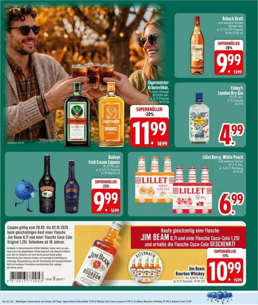 Aktueller Prospekt Edeka - Prospekte - von 28.09 bis 02.10.2026 - strona 20 - produkty: coca-cola, cola, coupon, flasche, gin, jim beam, Ti