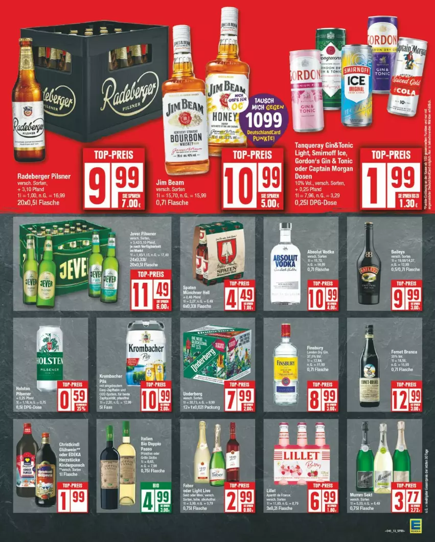 Aktueller Prospekt Edeka - Prospekte - von 04.11 bis 09.11.2024 - strona 13 - produkty: Berger, eis, flasche, pils, pilsner, radeberger, radeberger pilsner, reis, tee, Ti, top-preis