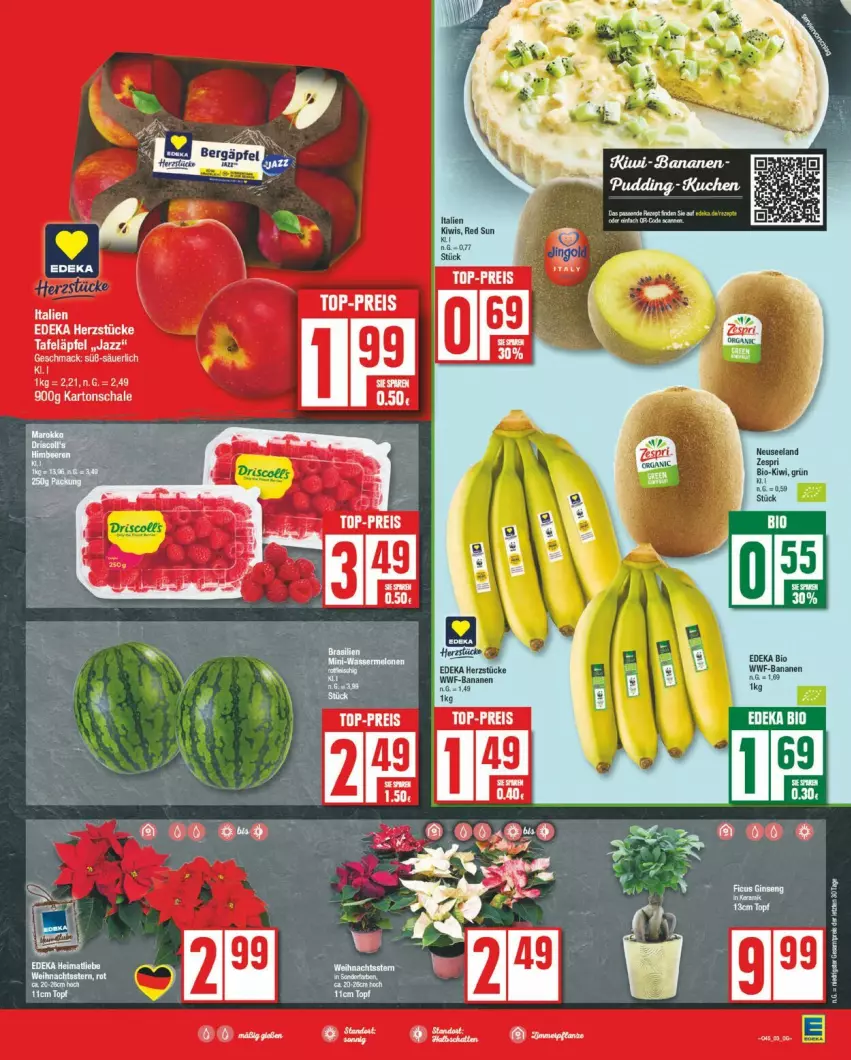 Aktueller Prospekt Edeka - Prospekte - von 04.11 bis 09.11.2024 - strona 3 - produkty: banane, bananen, bio, deka, edeka bio, eis, Elan, kiwi, mac, reis, Schal, Schale, tafeläpfel, top-preis, zespri