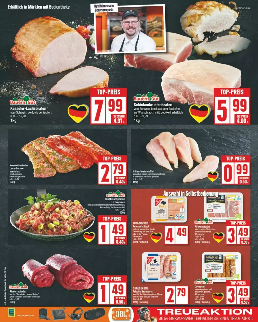 Aktueller Prospekt Edeka - Prospekte - von 04.11 bis 09.11.2024 - strona 4 - produkty: backofen, braten, eis, ente, kasseler, krustenbraten, lachs, Lachsbraten, nuss, Ofen, reis, schinken, schwein, Ti, top-preis, wein