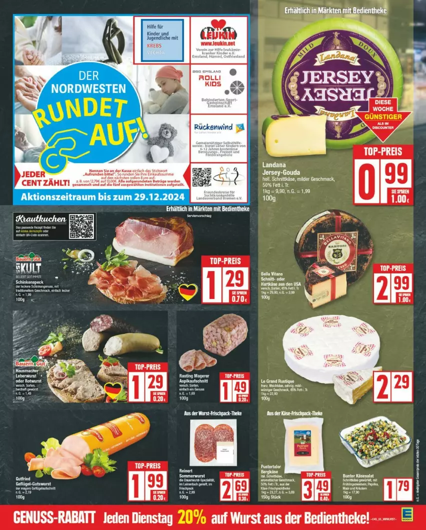 Aktueller Prospekt Edeka - Prospekte - von 04.11 bis 09.11.2024 - strona 5 - produkty: asti, bett, eis, Geflügel, Käse, Kinder, reis, salat, tee, Ti, top-preis, wurst