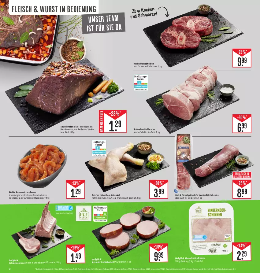 Aktueller Prospekt E Center - Angebote der Woche - von 25.09 bis 30.09.2023 - strona 6 - produkty: auer, bier, braten, eis, filet, filets, fleisch, Frische Hähnchen, geschnetzeltes, gewürz, hähnchen-schenkel, henkel, hinterkochschinken, kasseler, kochschinken, krone, lachs, Lachsbraten, LG, marinade, medaillons, Meister, pfanne, reis, rind, rinder, rollbraten, schenkel, schinken, schwein, schweine, schweinefilet, Ti, wein, weine, wurst, Zelt, ZTE