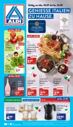 Gazetka promocyjna Aldi Nord - Aldi-Vorschau - Gazetka - ważna od 23.07 do 23.07.2022 - strona 1 - produkty: aceto, aceto balsamico, aldi, balsam, balsamico, basilikum, Becher, beutel, cin, creme, dessert, elle, espresso, Espressokocher, flasche, gin, hartkäse, Italienisches Dessert, Käse, Kocher, Mode, natur, Schal, Schale, tafeläpfel, Ti, topf, ZTE